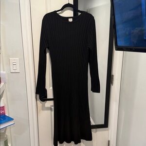 a new day Black Ribbed Long Sleeve Knit Dress